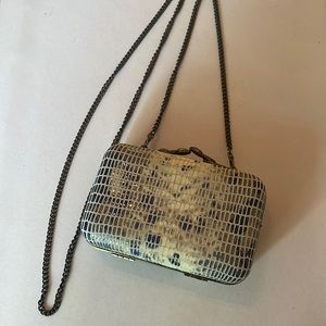 House of Harlow box clutch with chain strap